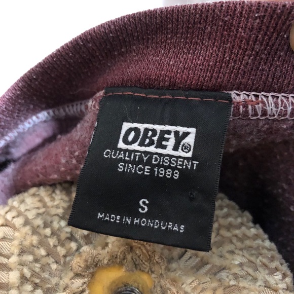 Obey Graphic Sweater Maroon Small - Picture 3 of 5